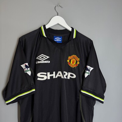 【希少】Man.U三冠ユニフォーム1998-99 SHARP × UMBRO あの3冠から20年、マンチェスター・U「伝説の98-99ユニフォーム