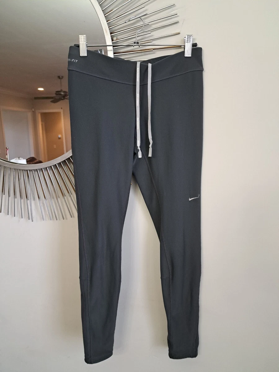 Nike Dri-Fit Sz S Running Pants Leggings Women Drawstring Zipper Leg Back  Pocket