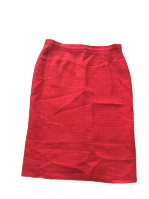 Marina Rinaldi Women's Red Elegant Longuette Skirt Wool Blend Size 21 ITA 50