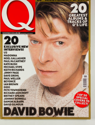 David Bowie interview Q MAGAZINE 1 of 20 covers November 2006 Gilmour Ian Brown