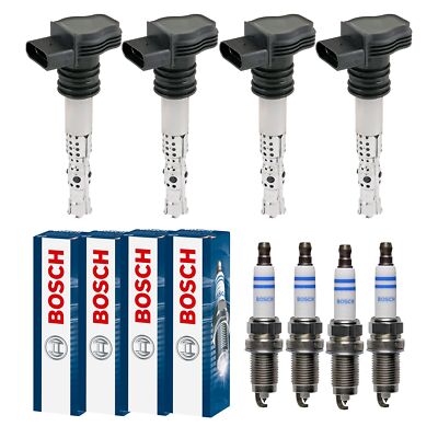 4x NTY Zündspule +4x BOSCH Zündkerze für Hyundai IX35 LM 2.0 EL ELH Sonata