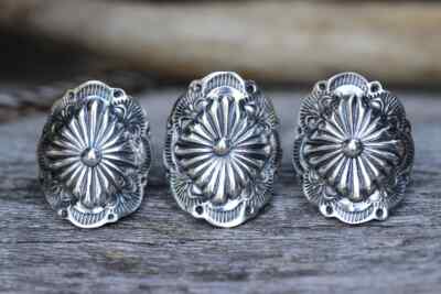 Silver Concho Ring Sterling Silver Shield Ring Southwestern Ring Handmade Women