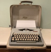 Vintage Royal Signet Portable Typewriter With Case Early 1960 Lt. & Dark Gray thumbnail