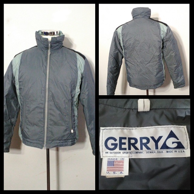 Gerry Down Ski Coat Men's Med. Vintage 1980's TwoTone Gray Full Zip