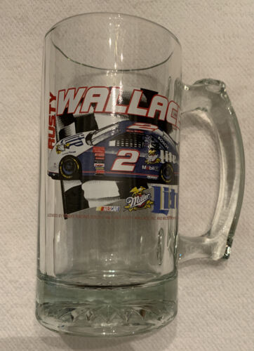 Rusty Wallace #2 Miller Light NASCAR Glass Beer Mug - Picture 1 of 6