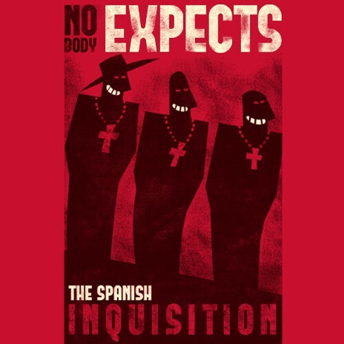 MONTY PYTHON's Flying Circus Nobody Expects Them SPANISH INQUISITION T-Shirt NEW