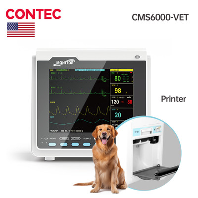 Multi-parameter Veterinary Patient Monitor printer ECG RESP SPO2 PR NIBP TEMP US