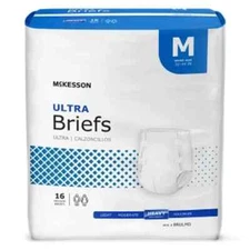 McKesson Ultra Heavy Adult Disposable Brief Diapers M  #BRULMD 16 Units