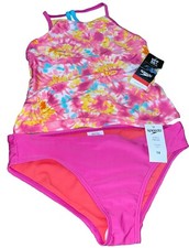 speedo 2 piece Girls Size 14 Rose Violet Multicolor NWT