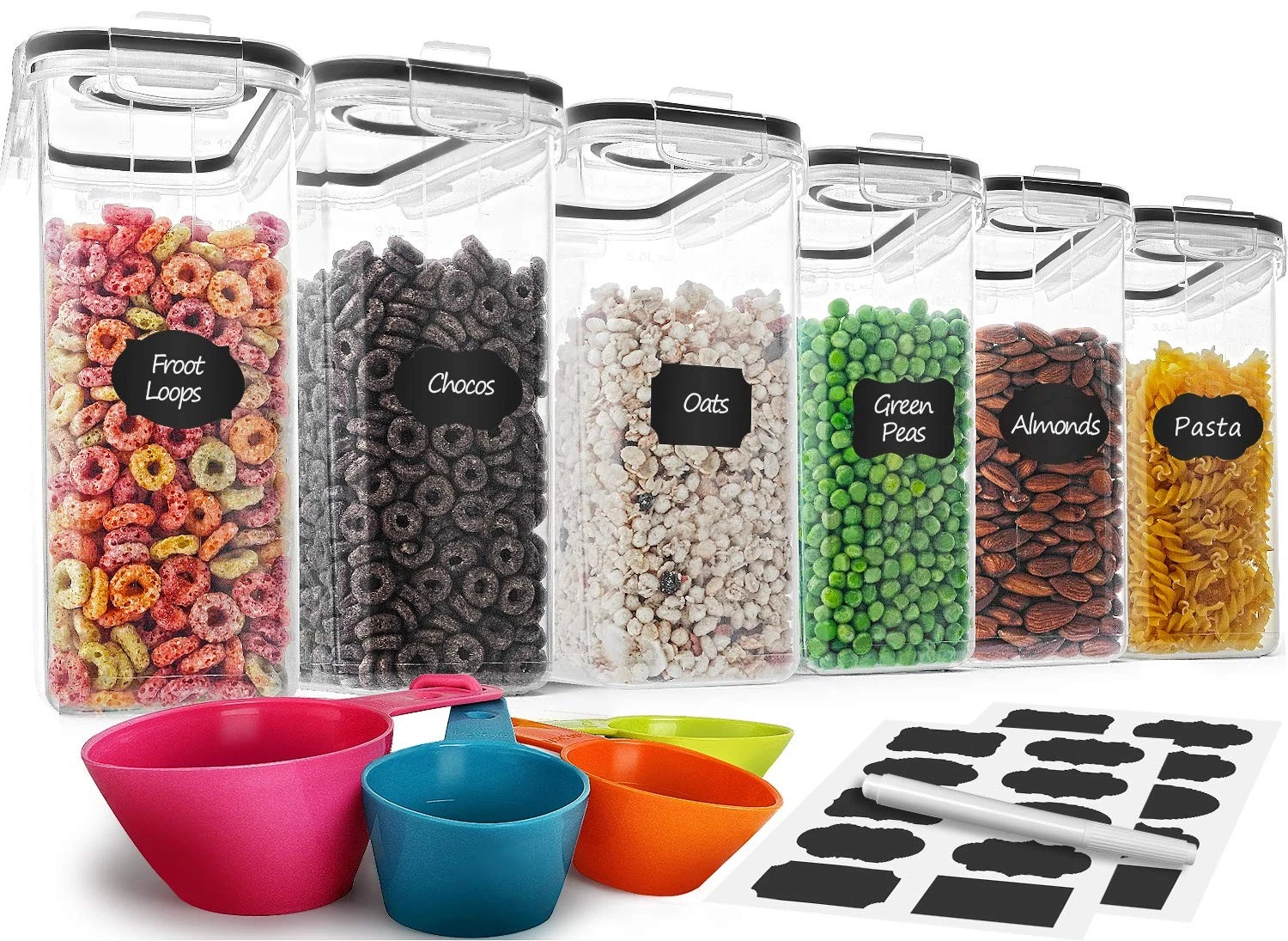 Cereal Container Set, MCIRCO Airtight Food Storage Containers ((4L /135.2oz) ...