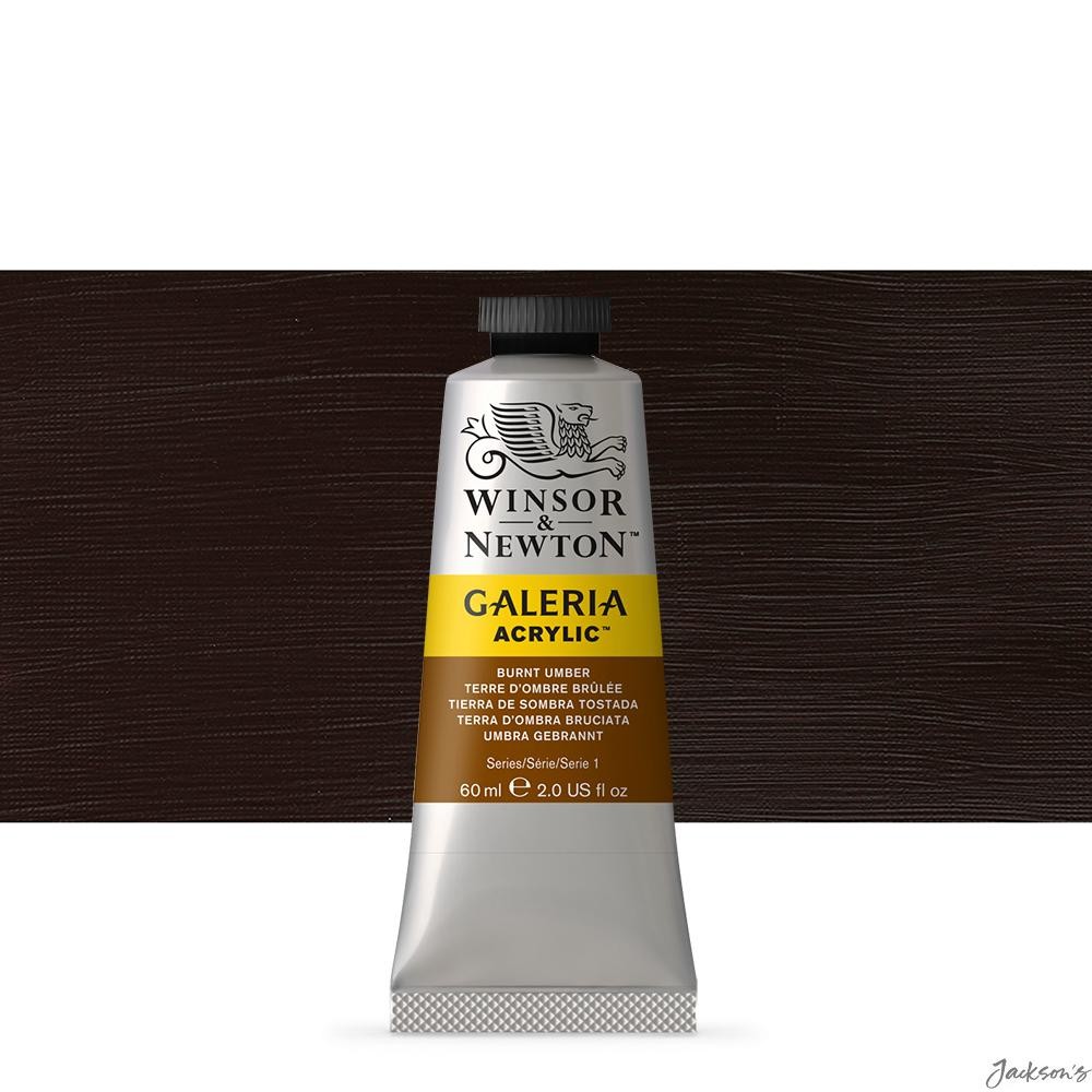 Winsor & Newton Galeria Acrylic Paint Tube 60ml Burnt Umber Artist Painting