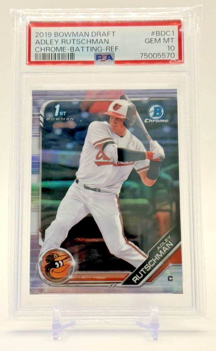 GEM  2019 Bowman 1st Chrome Draft REFRACTOR Adley Rutschman  PSA 10 Orioles