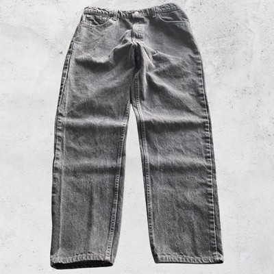 Vintage Levis Jeans 550 35 x 30 (Tag 36x34) hemmed Black Relaxed Taper Made USA