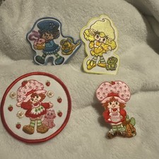 2000 Vintage Strawberry Shortcake *Lot Of 4* Embroidered Iron On Patches Unused 