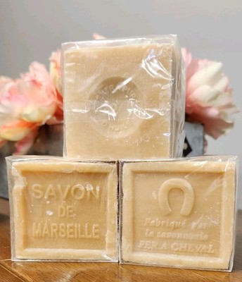 Savon de Marseille French Soap Cubes Set Of 3-  Organic 300g Cubes