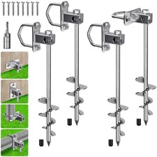 4 Pack 17" Ground Anchors Screw in Trampoline Anchors Kits 2.8" Wide Tapered ...