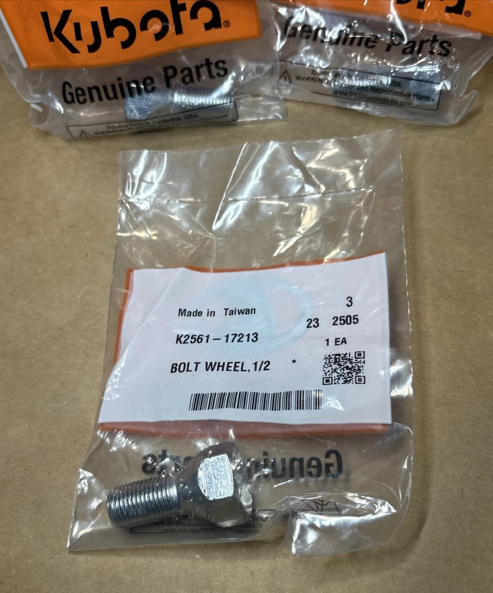3x Genuine Kubota Bolt Wheel 1/2 K2561-17213 photo 2