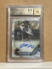 2019 Bowman Chrome EDWARD CABRERA Prospect Base Auto Marlins Cubs BGS 9.5 10 Gem