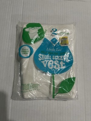 Vintage 1950 s Linda Lee Girls Short Sleeve Vests (2)