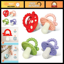 Soft Silicone Baby Teether Toy 3M Massaging Bristles for Sore Gums BPA Free