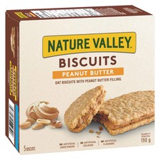 NATURE VALLEY Biscuits Peanut Butter, 5ct, 190g/7.8oz, Imported from Canada 