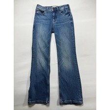 Pilcro Women's The Yaya Crop Flare Blue Denim Jeans - Size 25 26x27 