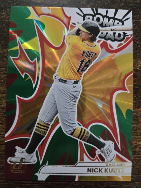 2026 Panini Donruss Bomb Squad Nick Kurtz Green Laser SP #14 Oakland Athletics