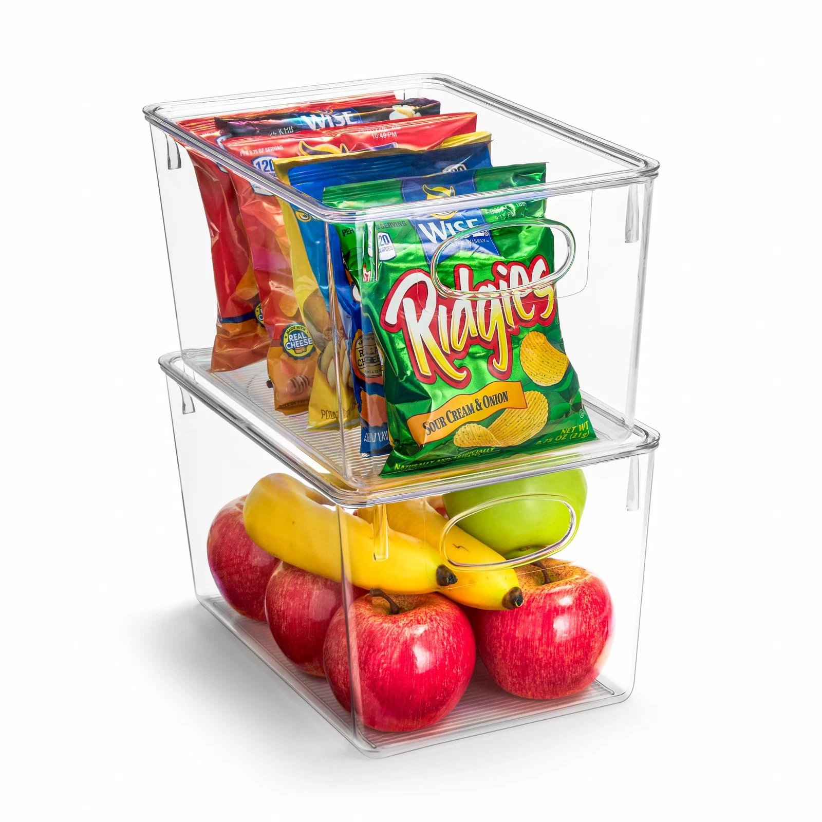 SORBUS LARGE PLASTIC STORAGE BINS WITH LIDS FOR KITCHEN ORGANIZATION - CLEAR