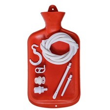 Enema Bag Anal Douche for Men Women BPA Free 2 Quart Hot 8 Piece Set, Red