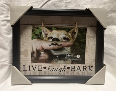 NIB Display Dog 3D Picture Frame Shadow Box 4x6  Live Laugh Bark Sign