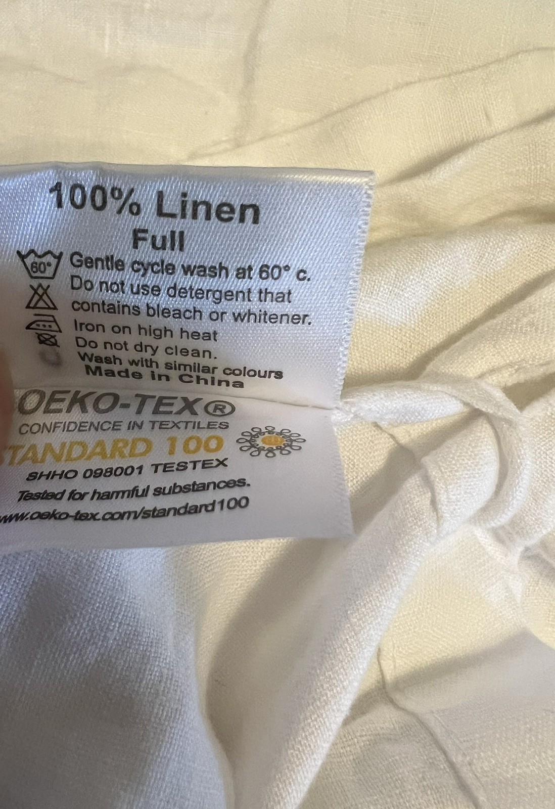 Simple Opulence Size FULL White 100% Linen Duvet Cover