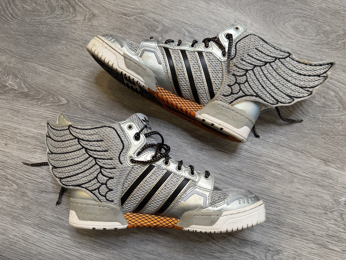 Adidas Jeremy Scott Tags JS Wings 2.0 Sneaker Metallic Silver size