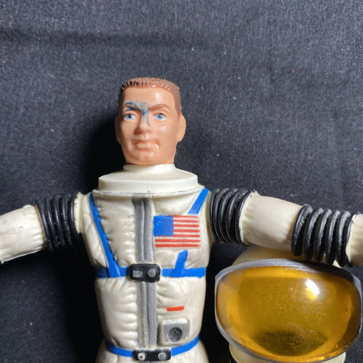 Mattel 1966 Major Matt Mason Man in Space Figure Blue Strap Silver