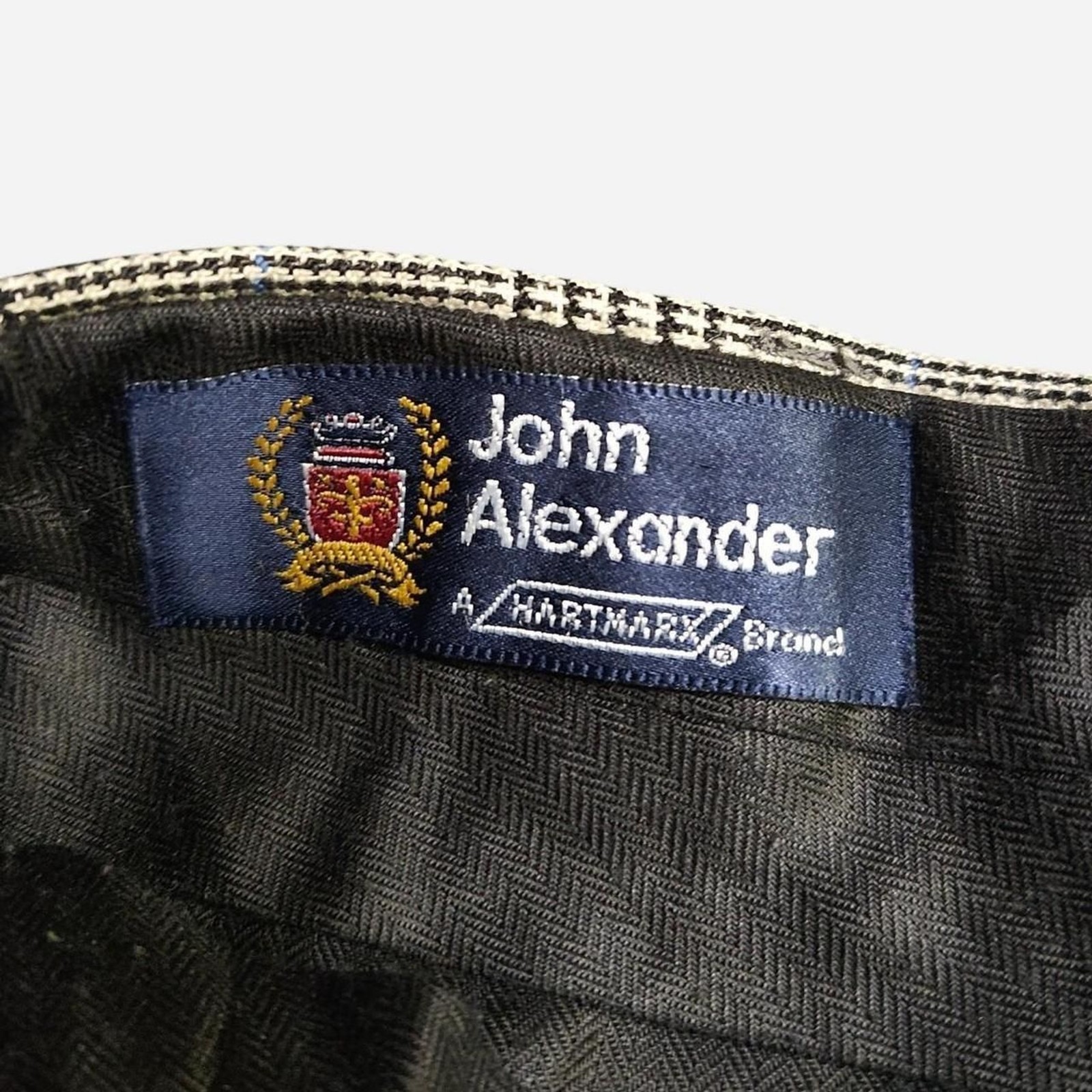 Vintage Houndstooth pattern 100% wool pleated tro… - image 4