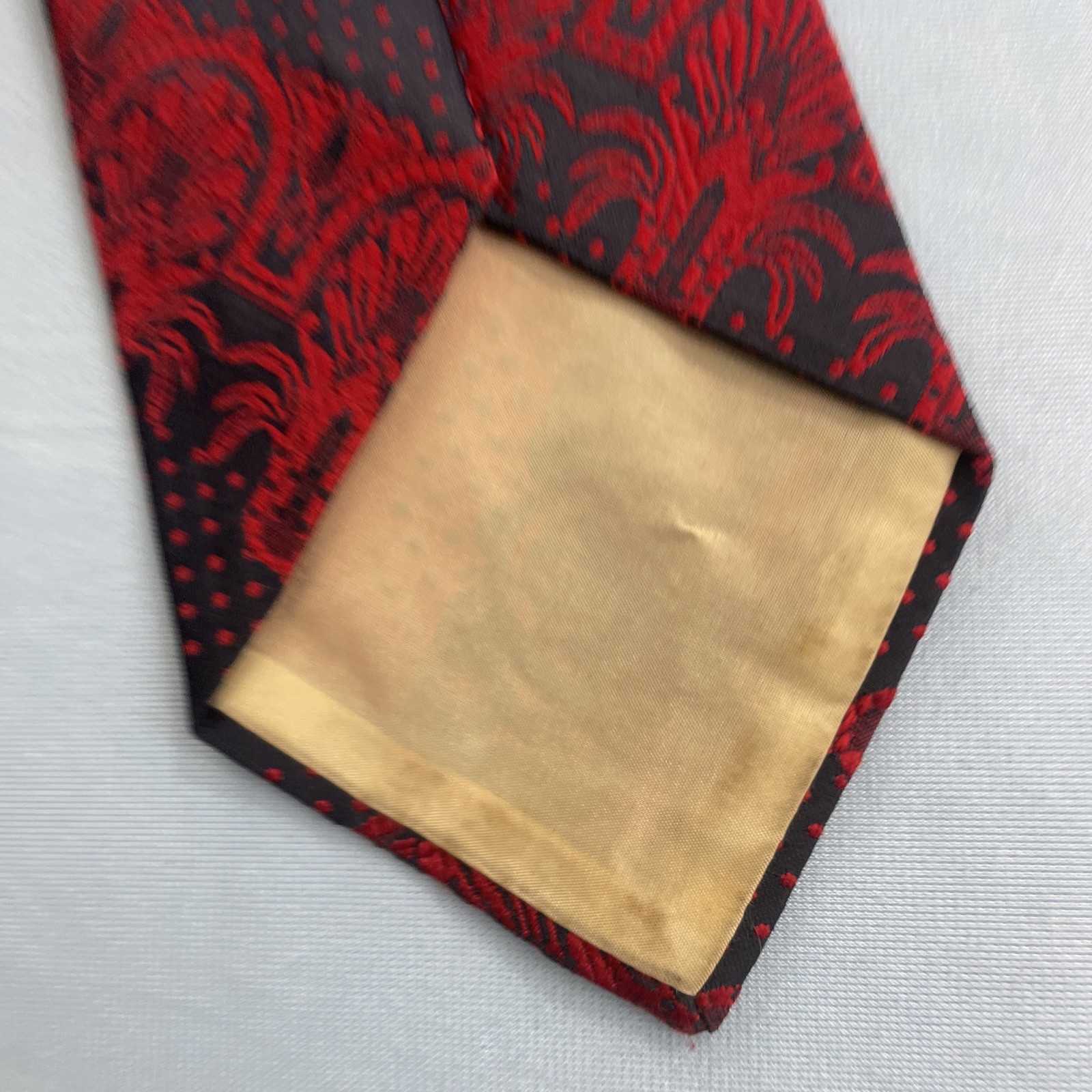 Necktie Vtg 60s Ivey's Terylene Kipper Tie Art Deco Sunburst Woven Brocade 4x56" image 8