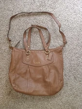 COACH ASHLEY F20104 BROWN LEATHER SHOULDER BAG