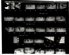 CGE89 Orig Contact Sheet Photo HOUSTON AEROS vs CHICAGO COUGARS DEFUNCT HOCKEY