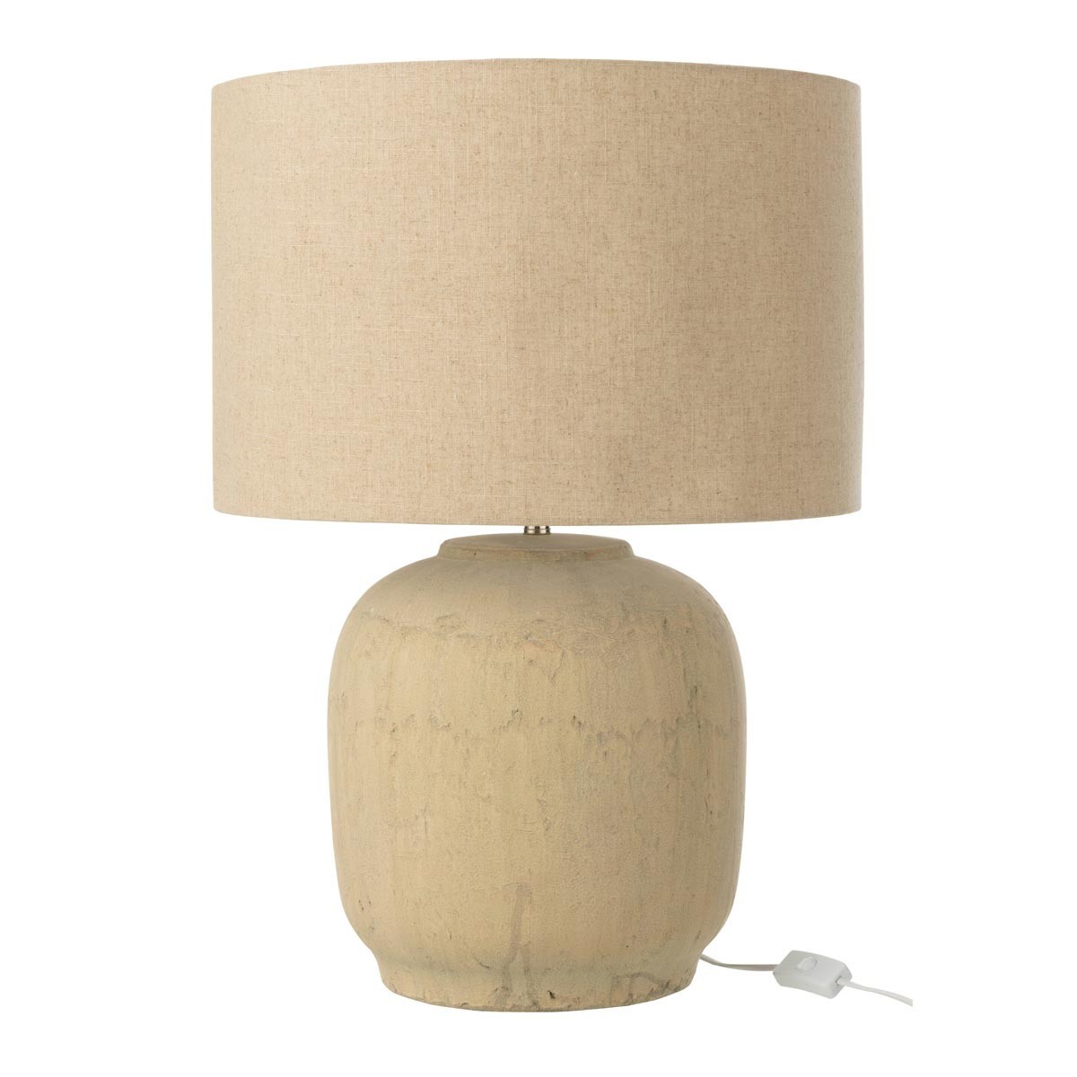 Lampe en terre cuite beige Mia 64cm pour illuminer vos soirées