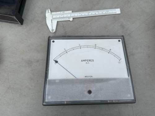 Vintage Large WESTON AMPERES Panel Meter , 0-10 DC Amps