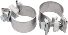 MOTOKU Pack of 2 1.75" Stainless Steel Muffler Exhaust Clamp 