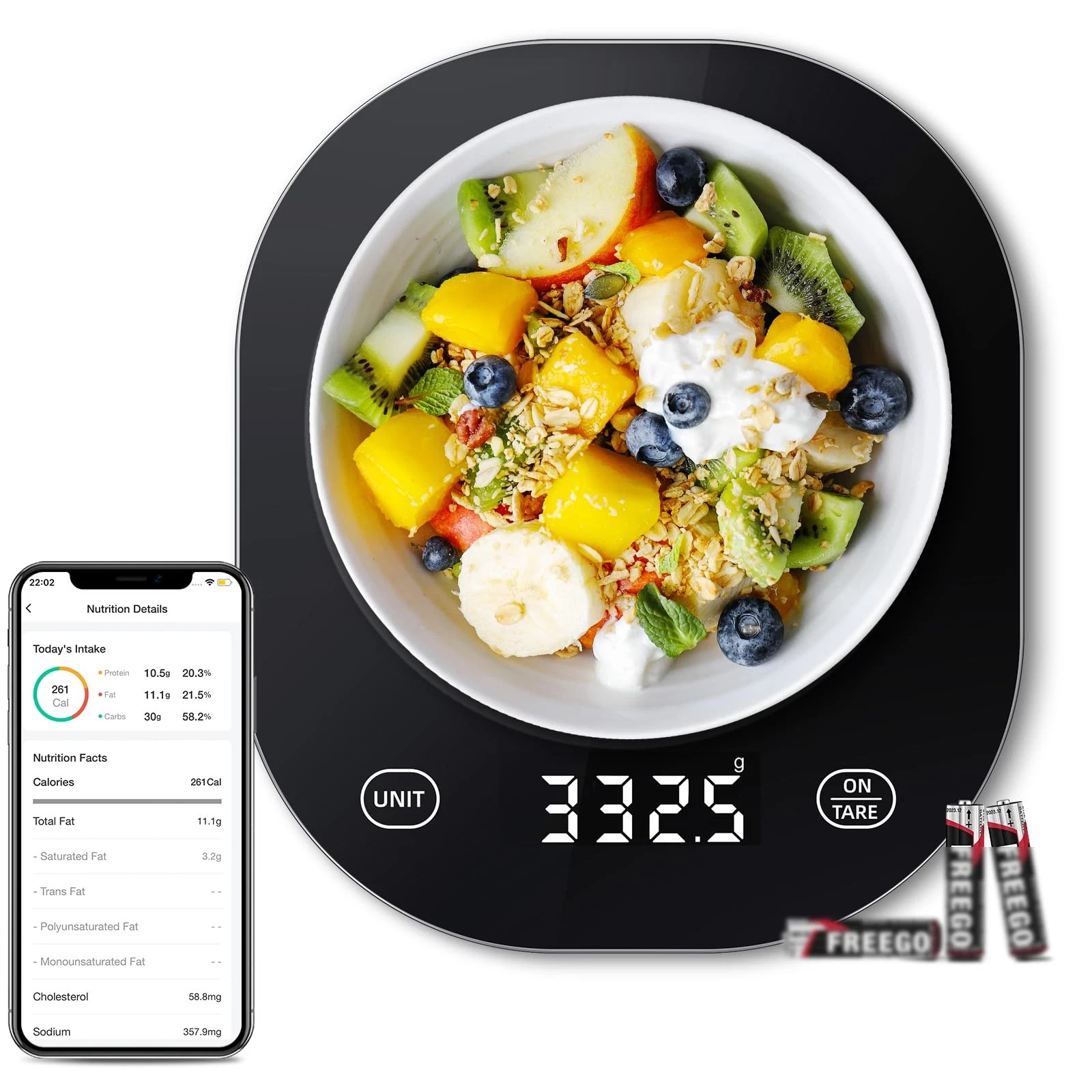 Smart Kitchen Food Scales Digital (Batteries included), arboleaf Small, Black