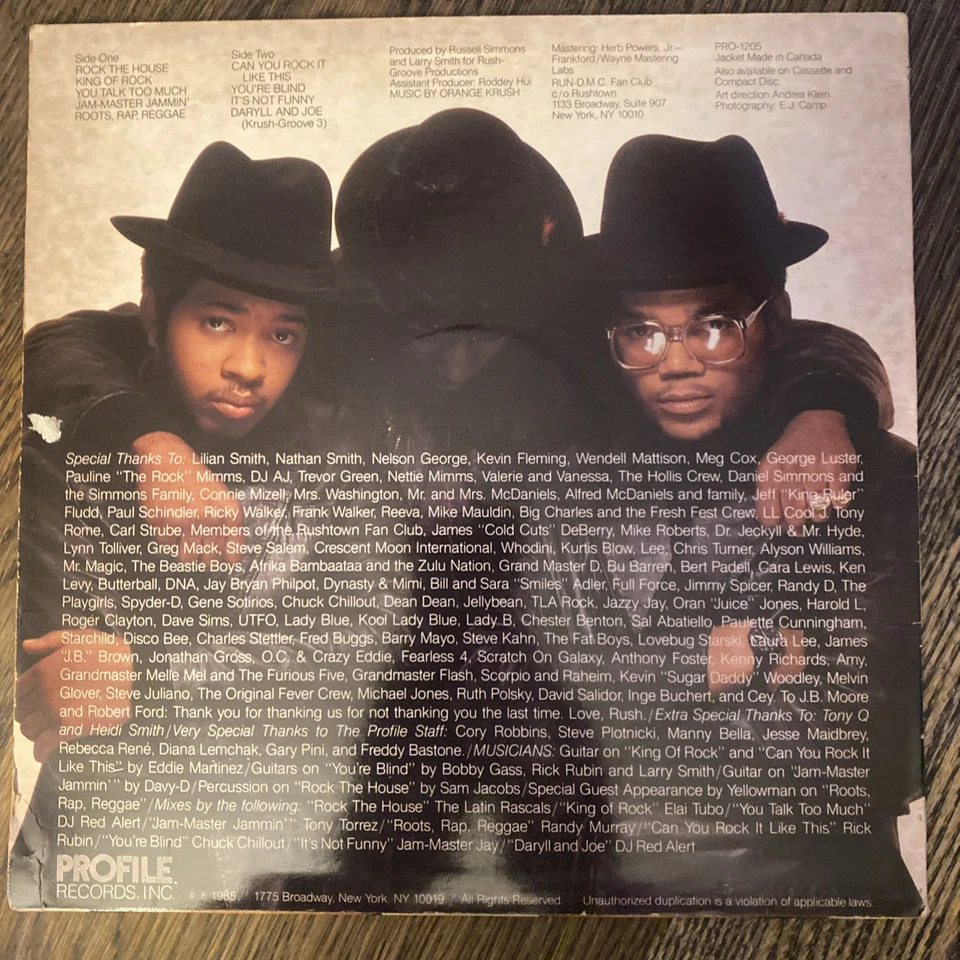 Run DMC King Of Rock Vinyl LP Orig Hip Hop Record VG - Image 2 of 4