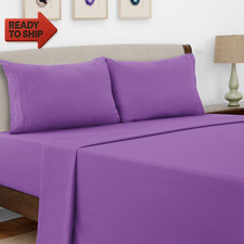 Queen Size Sheets Set Brushed Microfiber High GSM, 4 Piece Sheet Set Upto 16 Inc