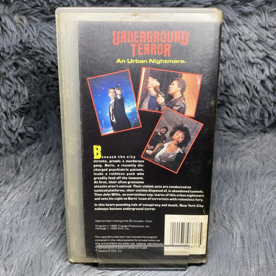 Underground Terror: An Urban Nightmare VHS Tape 1988 James McCalmont Rental Box - Image 4 of 4