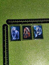 🇮🇹 Lotto 3 Pcs Magneti Calamite Da Frigo Indiano D'america Apache Tigre Bianca