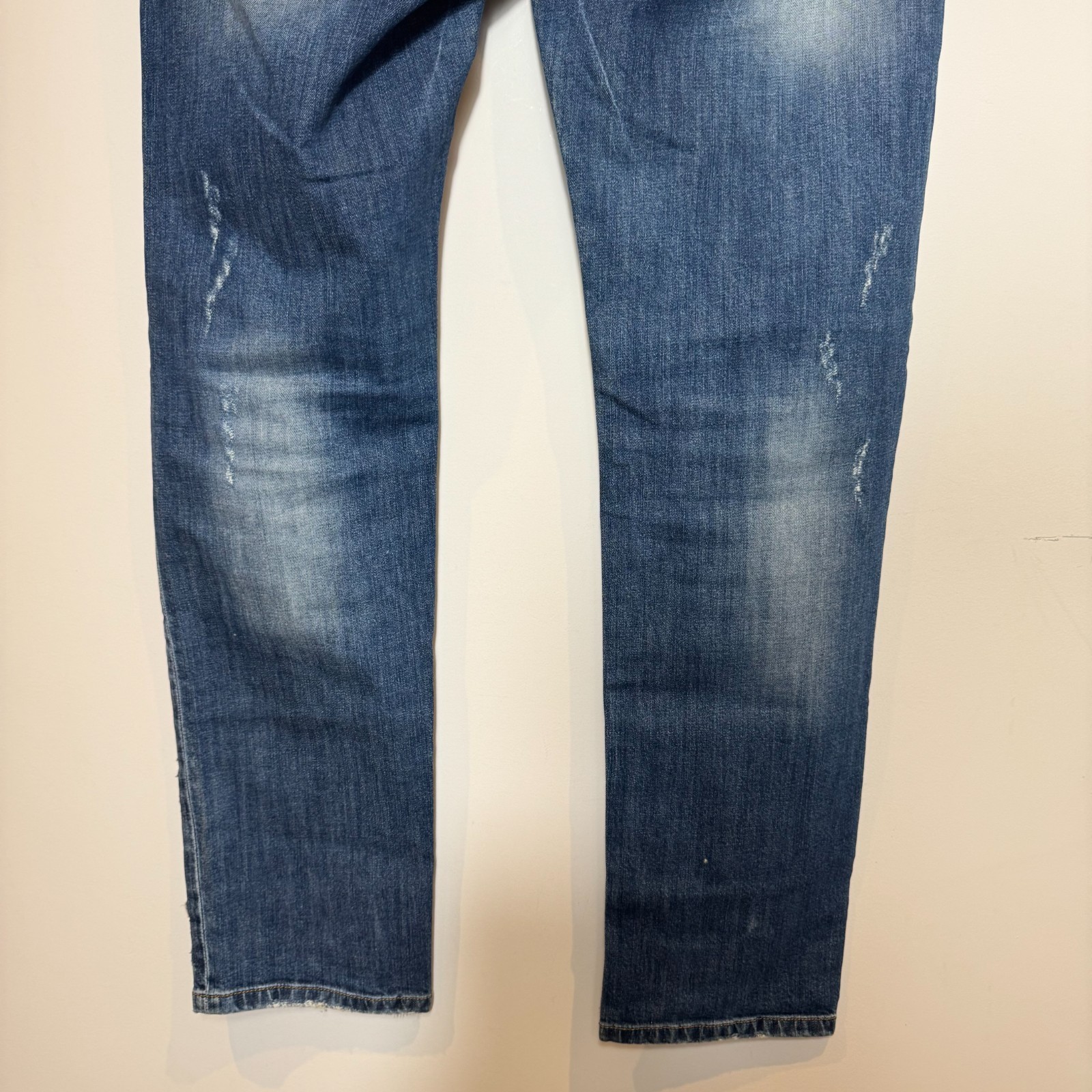 Dsquared2 Icon Distressed Jeans Blue Graffiti Paint Splatter Slim Fit Size 54 image 2