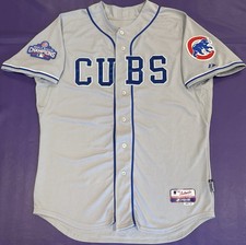 Authentic CHICAGO CUBS 2017 Majestic Game JERSEY RARE 48 (‘16 WS Champ Patch)