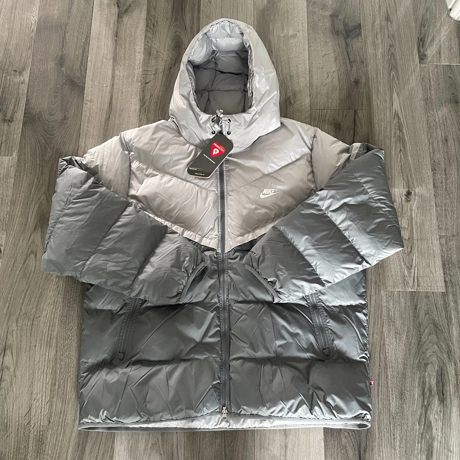 Nike Windrunner PrimaLoft Men's Storm-FIT Puffer Jacket Coat Grey (2XL) - New