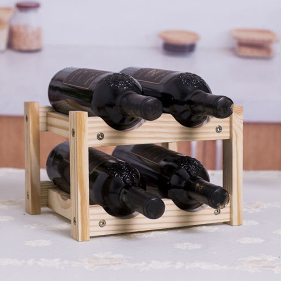 Mini Fridge Water Bottle Wine Rack Doublelayer Display Holder Office