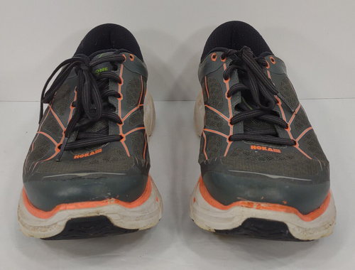 Hoka One One gray orange Clifton 2 lace up athletic sneakers ladies size 9.5 - Picture 3 of 12